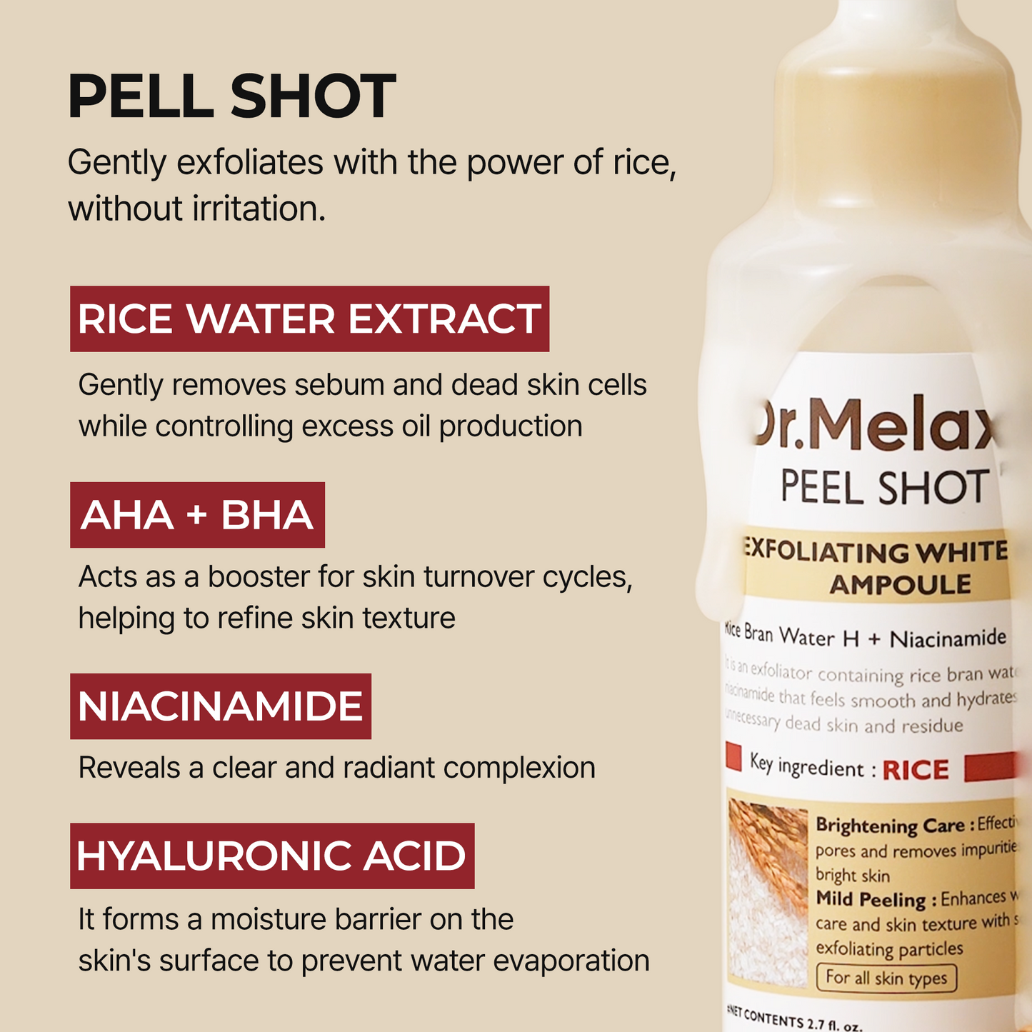 Peel Shot Glow Biała Ryżowa Ampułka