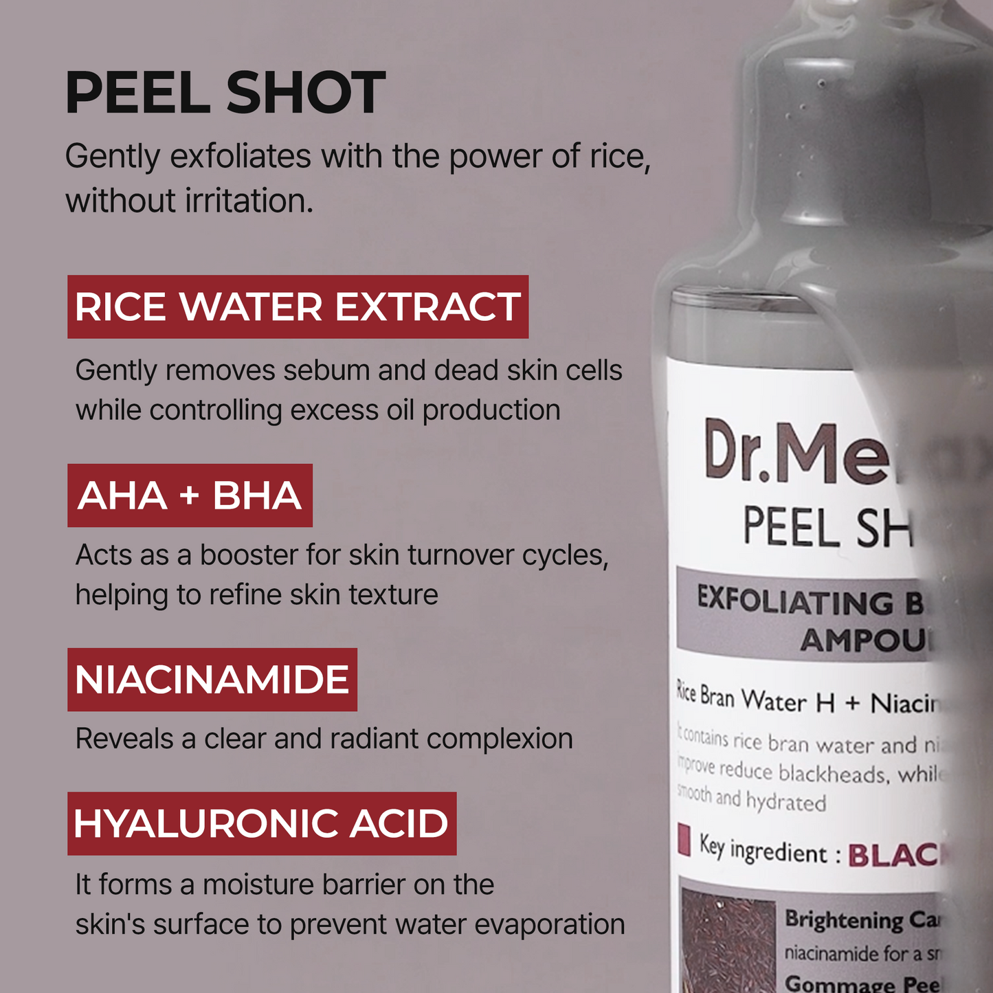 Peel Shot Glow Czarna Ryżowa Ampułka