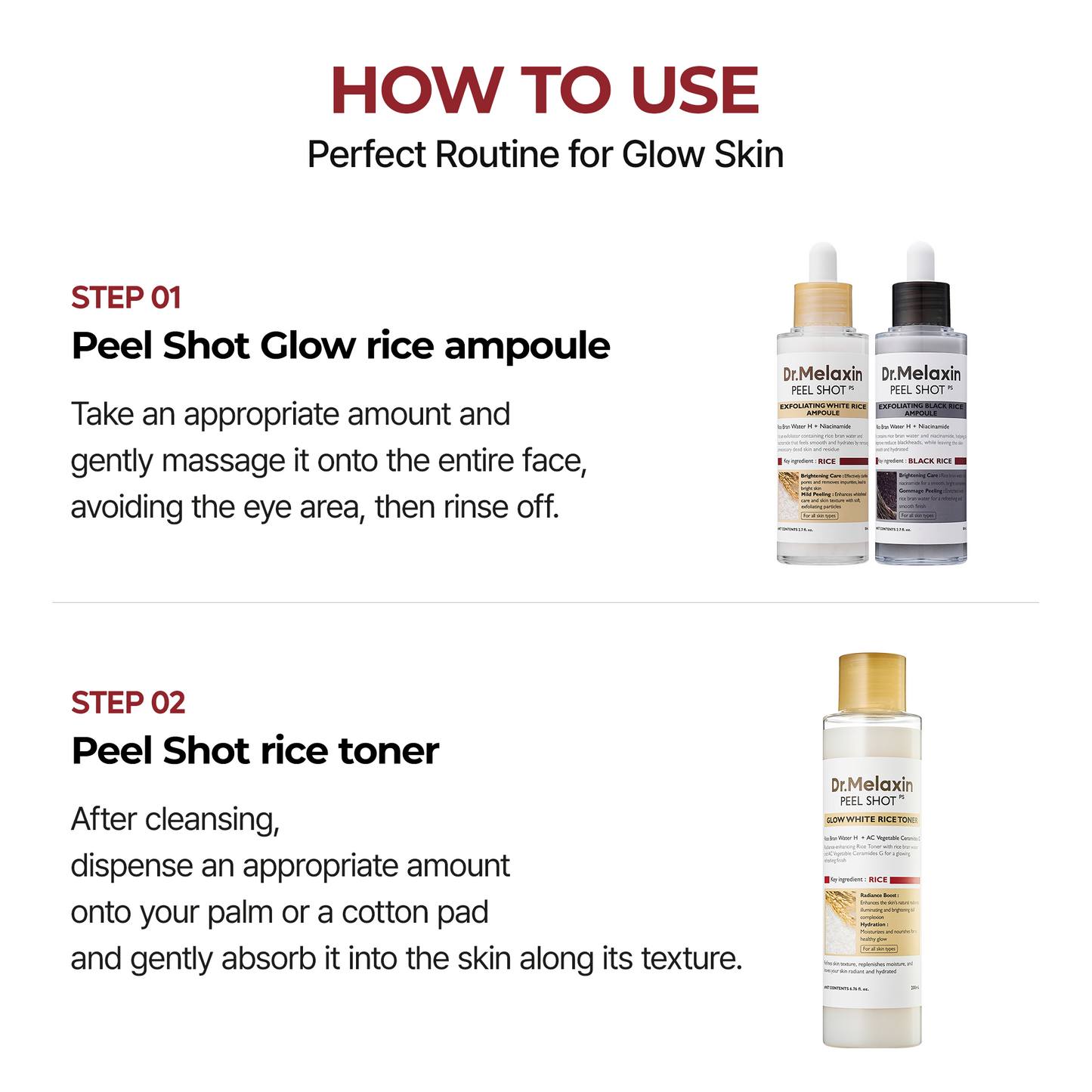 Tonik z ryżu Peel Shot Glow